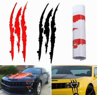 Universal Red Black Scratch Stripe Headlight Car Truck SUV Vinyl Decal Sticker Claw Mark Light Eyebrow Sticker 40 x 12cm