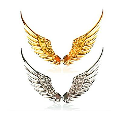 1 Pair Angel's Wings Car Styling Fashion Metal Stickers 3D Wings Car Sticker Car Motorcycle Accessories Gold/silver