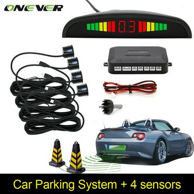 Reverse Backup Parking Car Auto Radar Monitor Detector System LED Parking Sensor With 4 Sensors Backlight Display