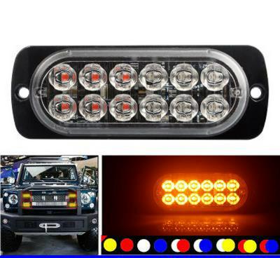12LED 36W 18 Strobe Modes Universal Side Ultra-Thin Strobe Light Warning Light Strobe Light for Wagon Car Motorcycle Truck 