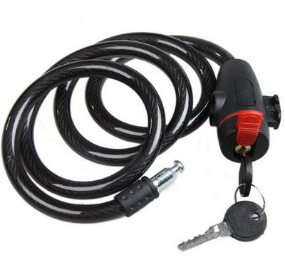 Universal Anti-Theft Stainless Steel Cable Coil Security Lock with 2 Key for Castle Motorcycle Cycle MTB Bike 