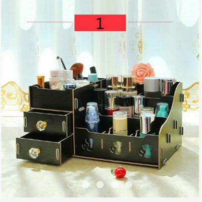 36*21*18cm Drawer Type DIY Creative Multi-Function Folding Wooden Office Home Desktop Sundries Cosmetic Jewelry Storage Box 