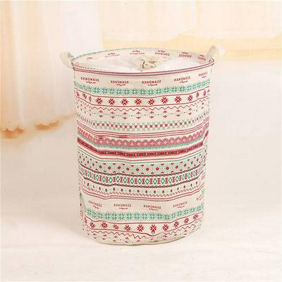 13.78*17.72" Cotton Linen Waterproof Washable Folding Sundries Cabinet Clothes Organizer Drawstring Storage Basket