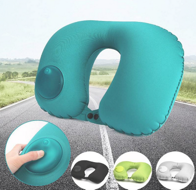 Milk Silk Compression Inflatable U-shaped Travel Pillow Neck Care Memory Portable 