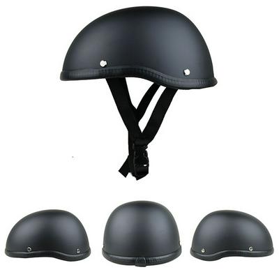 Unisex Vintage Motorcycle Half Helmet Skull Cap with Adjustable Strap