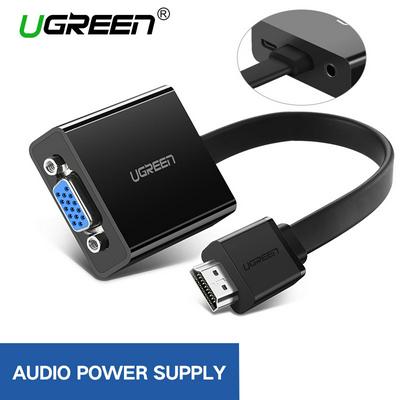 Ugreen 40248 HDMI to VGA PS4 Pro Cable Raspberry Pi Chromebook TV HDMI VGA 3.5 mm Jack Adapter 