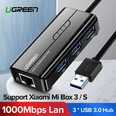 UGREEN Network Adapter USB 3.0 to Ethernet RJ45 with 3 USB 3.0 Ports for 10/100/1000 Mbps Ethernet