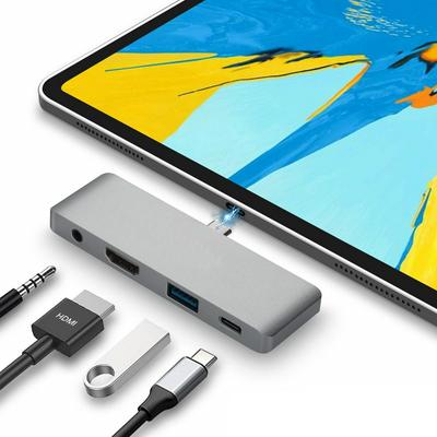 USB C Hub for iPad Pro 2018, Samsung Tablet, with 3.5mm Headphone Jack, Type-C PD, USB-A, HDMI