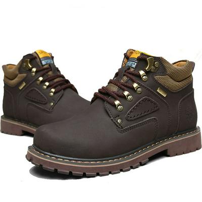 Warm Men's Winter Leather Men Waterproof Rubber Snow Boots England Retro Shoes 