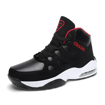 Youth Thick-soled Shoes Men's Color Matching Round Head Non-slip Fat Sports Casual Lace Shoes