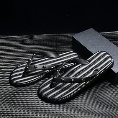 40-44 Yard Metal Stars Personality Stylish Men's Non-Slip Soft Bottom Home Flip Flops for Men