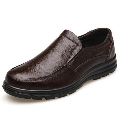 Genuine Leather Shoes Men's Non-slip Thick-soled Casual Shoes  