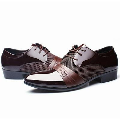 Men Leather Shoes Business Flat Breathable Dress Shoes Plus Size  