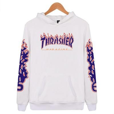 Thrasher Sapphire Painting Luck Friday Letter Couple Fleece Hoodie Couple Costume Men's Autumn Cool HoodShirt