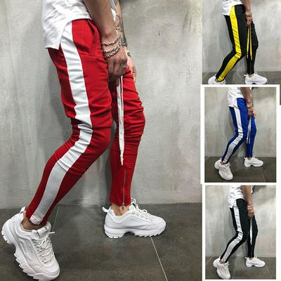 Hip-hop Stripe Pattern Printed Sports Men Pants Joggers Male Casual Sweatpants Bodybuilding Fitness Track Men's Sweat Trousers
