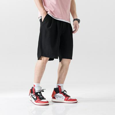 Men's Flax Shorts Summer Solid Cozy Loose Beach Shorts Casual Sports Pants 