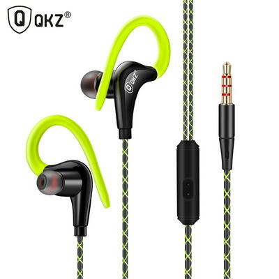 QKZ DM500 with Mic Best Cheap Earbuds Bass 10mm Driver Earhook In Ear Sport Headphone Stereo Sport Earphone 