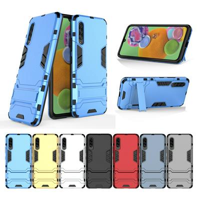 Iron Man Armor Creative Anti-Fall 3 in 1 Detachable Hard PC + Soft TPU with Invisible Stand Back Cover Case for Samsung Galaxy A90 5G