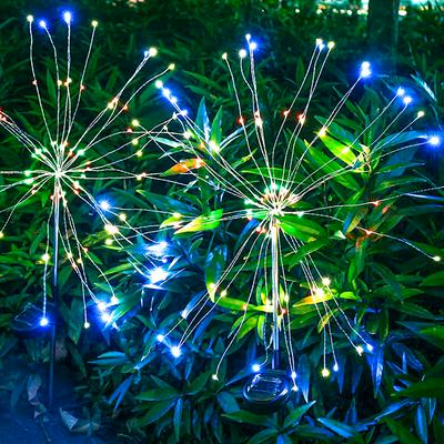 Solar Ground Insertion Fireworks Light Strings Dandelion Copper Wire Outdoor Waterproof Decorative Lamp