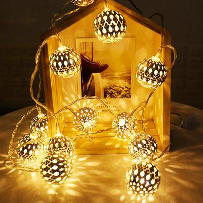 Moroccan Ball Multicolor Globe Fairy LED String Lights Solar Powered Orb Lantern Christmas Lighting for Outdoor Garden, Yard, Patio, Xmas Tree, Party, Home Decoration