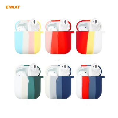 ENKAY Hat-Prince ENK-AC8002 Four-color Rainbow Series 3 in 1 Anti-lost Rope + Hook + Earphone Protective Cover for Apple AirPods 1/2