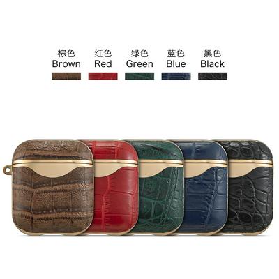 Crocodile Pattern Airpods Case Keychain AirPod Earbud Charging Bluetooth Earphone Protective Hard Cover Case 