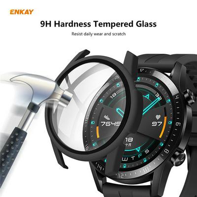 ENKAY Hat-Prince ENK-AC8202 Frosted PC Shell+9H Tempered Glass Composite Watch Protective Case for HUAWEI Watch GT 2 42mm