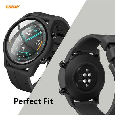 ENKAY Hat-Prince ENK-AC8201 Frosted PC Shell +9H Tempered Glass Composite Watch Protective Case for HUAWEI Watch GT 2 46mm