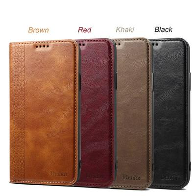 Wallet Case for Samsung Galaxy S10, Plain Cowhide-like Leather Phone Cover