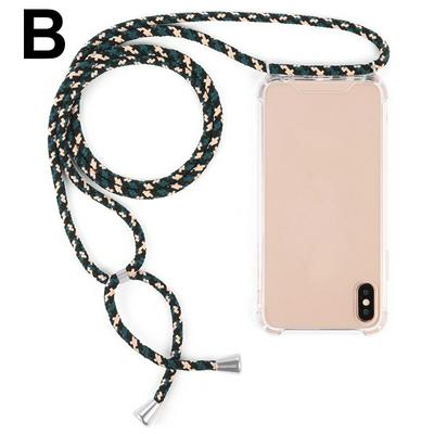 Clear Phone Case with Neck Strap Acrylic Back Cover and TPU Bumper for iPhone XS/X