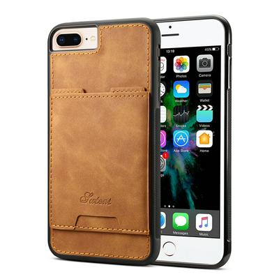 Suteni H08 Lambskin Leather Coated Soft TPU with Magnetic Card Slot and Stand Back Cover Protective Case for iPhone 7 Plus / 8 Plus