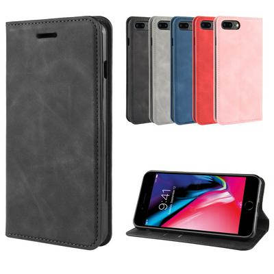 Retro Pattern PU Leather + Soft TPU Card Slots with Stand Support and Wallet Magnetic Absorb Protective Case for iPhone 7 Plus / 8 Plus 