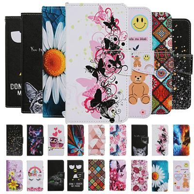 Colored Painting Wrist Strap Style Shock-Absorption Side Flip PU Leather + Soft TPU Card Slots with Magnetic Buckle and Stand Wallet Protective Case for iPhone 7 Plus / 8 Plus