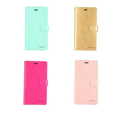 Mercury Goospery Solid Color Wallet Style PU Leather + Soft TPU Wrist Strap with Stand and Card Holder Case for iPhone Xs Max 6.5