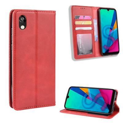 Solid Color {PU Leather + Soft TPU Card Slots with Picture Photo Frame Stand Support Wallet Protective Cover Case for Huawei Y5 (2019)