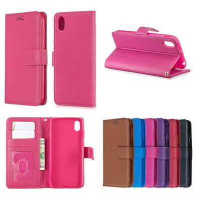 Lichee Pattern PU Leather + TPU with Card Slots Wallet and Stand Support Cover Case for Huawei Y5 (2019)