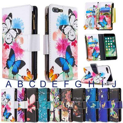 Painted Zipper Wallet BF03 Scratch Resistant PU Leather Phone Protective Case with Stand &Lanyard for Xiaomi Redmi Note 9 Pro 