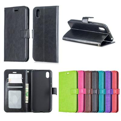 Crazy Horse Pattern PU Leather + TPU with Card Slots Wallet and Stand Support Cover Case for Huawei Y5 (2019) 