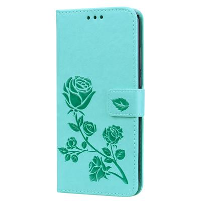 Enkay Hat-Prince Embossed Rose PU Leather + TPU with Card Slots Holder Wallet Purse and Stand Protecting Case for Huawei Y9 (2019) / Enjoy 9 Plus