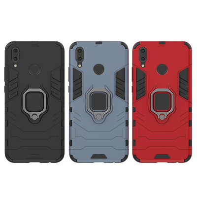 Black Panther 2 in 1 Detachable Magnetic Attraction Shockproof with Stand Hard PC + Soft TPU Back Cover Case for Huawei Y9 (2019) / Enjoy 9 Plus