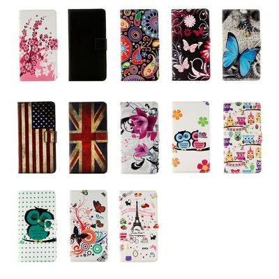 Color Painting Side Filp PU Leather + Soft TPU Card Holder Slots with Stand Wallet Protective Cover Case for Huawei Y5 (2018) / Y5 Prime (2018) 