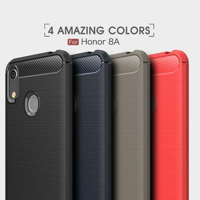 Carbon Fiber Brushed Shockproof Soft TPU Back Cover Protective Case for Huawei Y6 (2019)