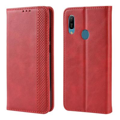 Solid Color PU Leather + Soft TPU Card Slots with Picture Photo Frame Stand Support Wallet Protective Cover Case for Huawei Y6 (2019) 
