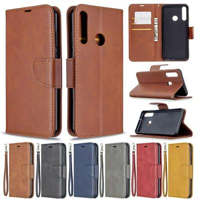 Solid Color Sheep Pattern All-round Protection PU Leather Phone Protective Case with Card Slots&Stand for HUAWEI Y6p