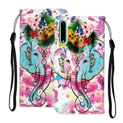 Relief Color Painting Side Flip Scratch Resistant PU Leather Wallet Phone Protective Case with Stand and Wrist Strap for HUAWEI Y8p / HUAWEI Enjoy 10s 