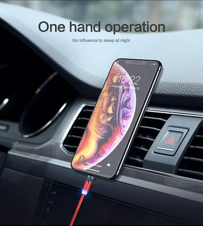 FLOVEME 2m Type-C Micro USB 8 Pin Magnetic Fast Charging Data Cable for IOS Android Phones 