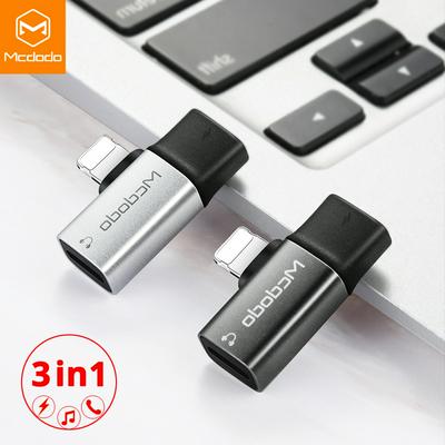MCDODO 3-in-1 Audio Adapter Lightning to Dual Lighting Audio Auxiliary Adapter for Charging / Calling / Music / Wire control