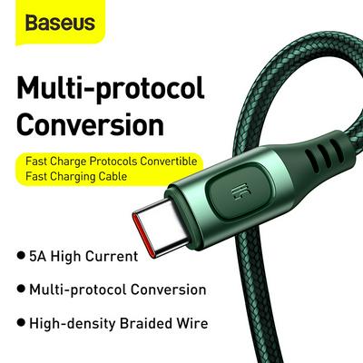 Baseus Flash Multiple Fast Charge Protocols Convertible 1m USB to Type-C 5A PD Fast Charging Cable for Samsung S20 Huawei P30 Xiaomi iPad Pro 