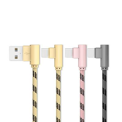 FT-UCA86 Type-C USB-C 20cm 90° L-Head Nylon Braided USB Cable Charging & Data Syncing Data Line Wire 