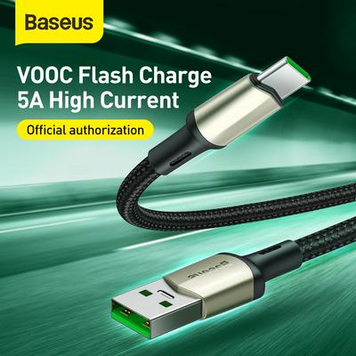 Baseus Cafule Series Data Line Supports VOOC Flash Charging Cable for USB to Type-C 1m/2m